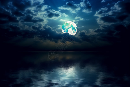云彩遮挡的月亮设计图片