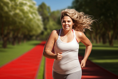 慢跑的女人脂肪燃烧高清图片