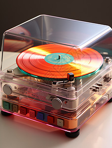五彩的黑胶唱片机背景图片