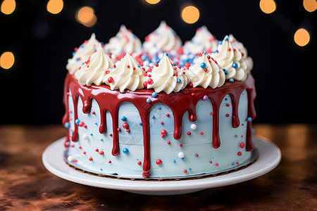 庆祝生日的奶油蛋糕图片