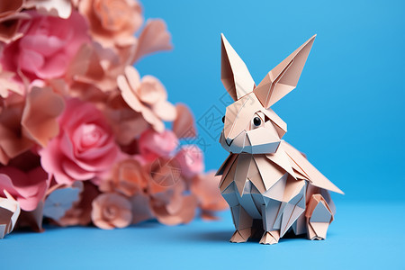 手工制作的兔子折纸图片