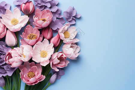 春天的粉红色花束背景图片