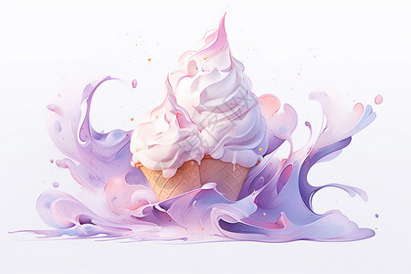 紫色口味的奶油兵器插图背景图片