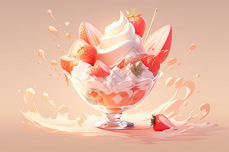 口味奶油冰淇淋卡通插图图片