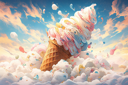 冰淇淋口味创意冰淇淋艺术插图插画