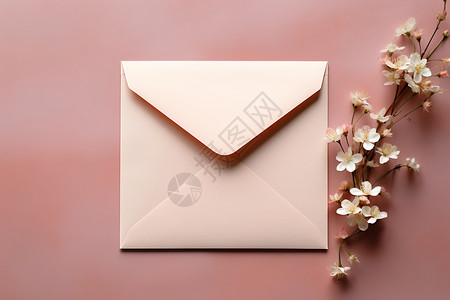 浪漫的粉红色信封图片