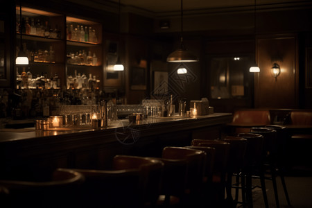 古典优雅装修的城市酒吧背景图片
