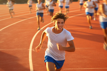 跑步的男孩体测时的男生背景