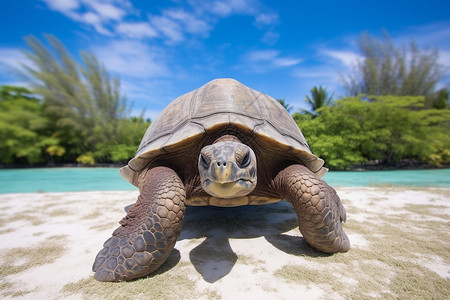 海边的海龟巨大的海龟高清图片