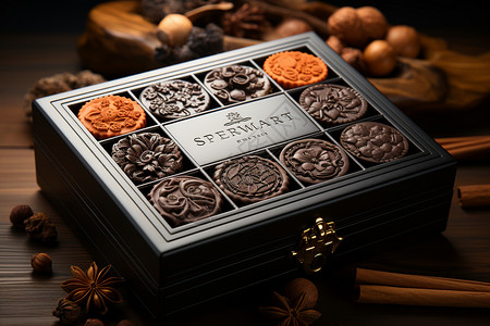 巧克力包装设计时尚月饼包装产品图背景