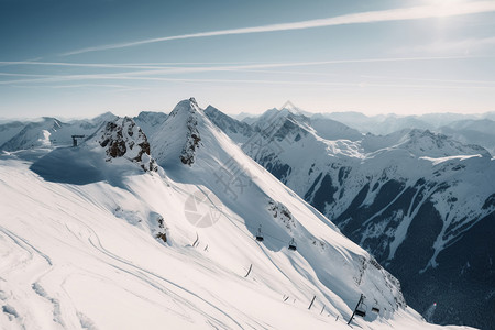 奥地利滑雪适宜滑雪的奥地利雪山背景