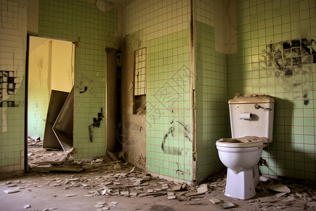 废弃的卫生间浴室图片