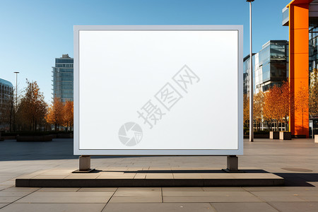 屏幕空白的街道上的广告牌设计图片