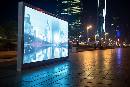 广场LED街上的液晶屏广告牌设计图片