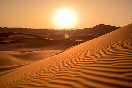 日落的沙漠图片