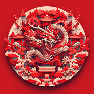 中国风剪纸艺术背景图片