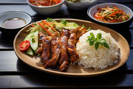 泰式鸡肉饭食物鸡肉饭高清图片