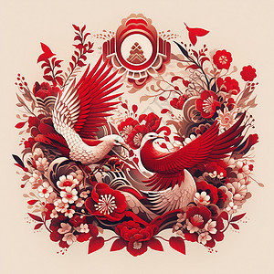 中式传统剪纸艺术背景图片