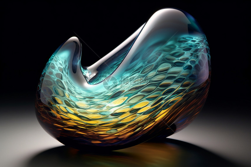 抽象玻璃纹理流体概念模型图片