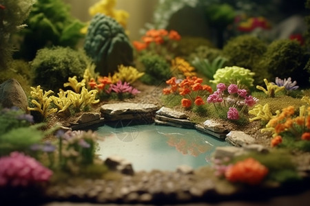 小池塘漂亮的家庭花园设计设计图片