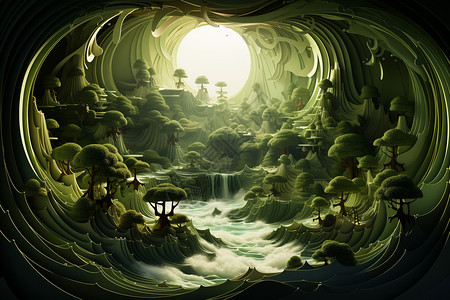 洞河仙境梦幻般的仙境设计图片