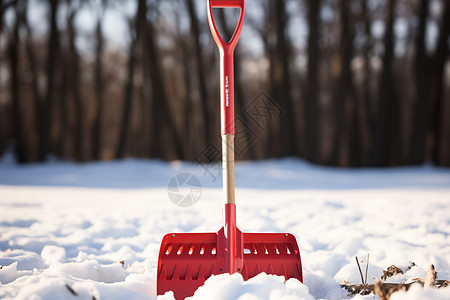 工具铁锹白雪上的雪铲背景