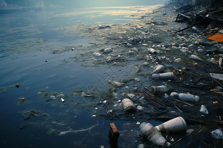 塑料垃圾污染高清图片