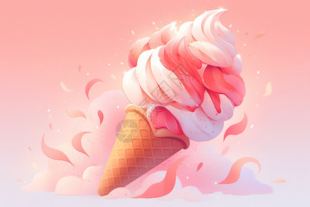 甜筒冰淇凌冰淇淋甜筒插画