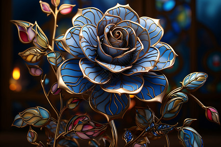 玻璃花朵灯美丽的3D花朵设计图片