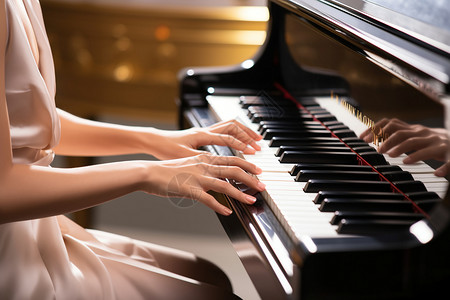弹钢琴钢琴 弹琴 乐器 黑键 白键 艺术 音乐钢琴黑高清图片