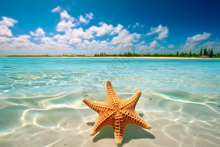 海里的海星背景图片