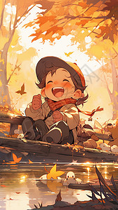 森林中的科通小男孩背景图片