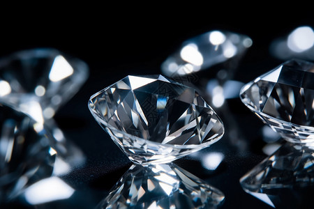一堆珠宝闪烁的钻石设计图片