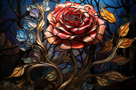 玫瑰纹理美丽的鲜花插画插画