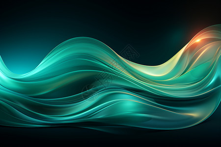 以抽象梦幻的绿色波浪高清图片