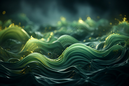梦幻绿色海浪背景图片
