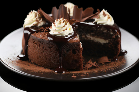 巧克力奶油蛋糕背景图片