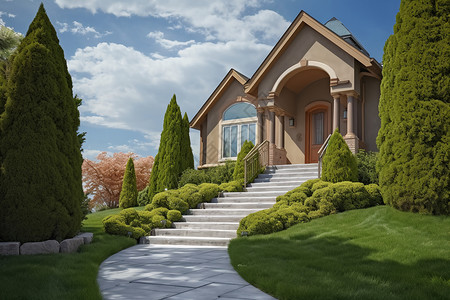 住宅绿植设计高清图片
