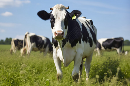 农村放牧的奶牛图片