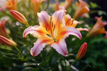 粉红色百合花粉红色的百合花背景