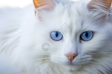 蓝眼睛的安哥拉猫高清图片