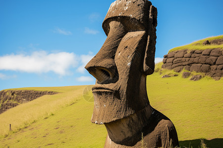 火山口公园的石头雕塑图片