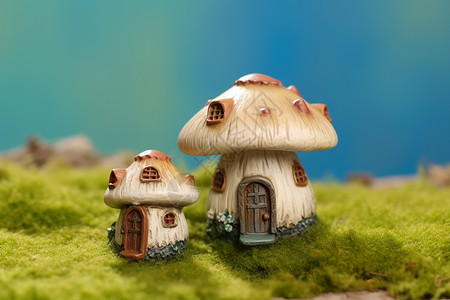 天空般的仙境般的蘑菇小屋设计图片