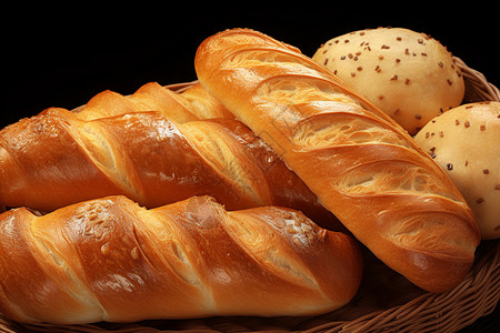 小麦谷物面包背景图片