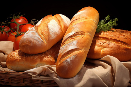 美味的小麦面包背景图片