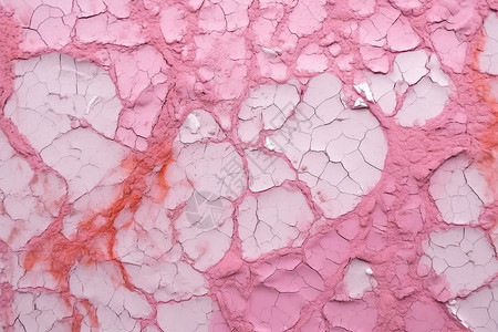粉色墙体裂纹的墙面设计图片