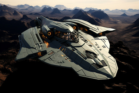 未来飞船科幻高科技飞船背景