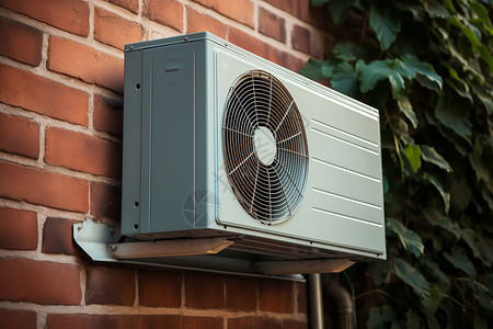 冷却机悬挂在外墙的空调外机背景