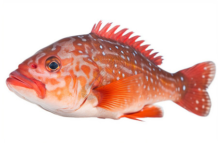 红色石斑鱼的特写镜头背景图片