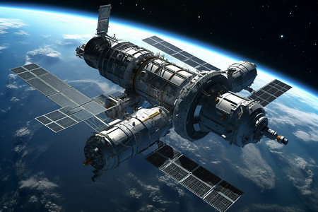 科技感太空空间站图片